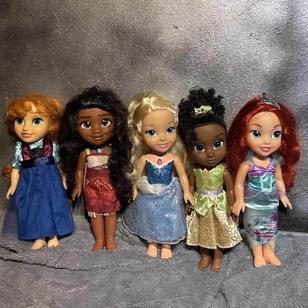 Disney JAKKS Pacific Princesses 14'' Princess Dolls Lot 5 Ariel Cinderella Tiana